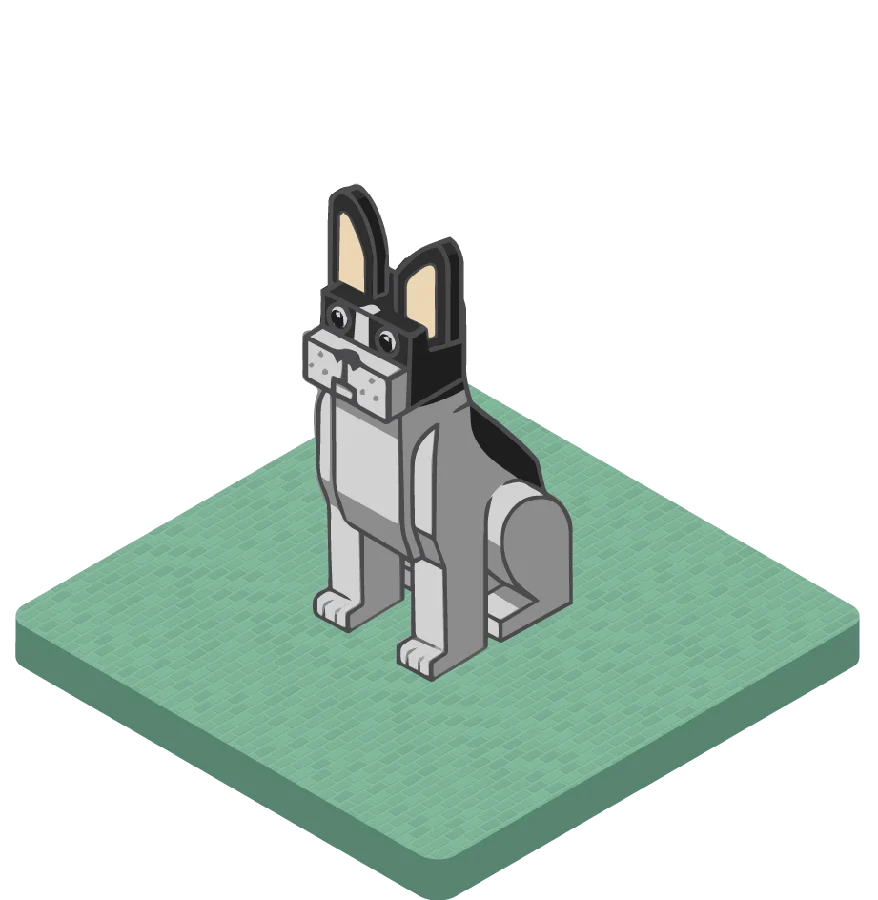 Custom French bulldog IsoPet figurine